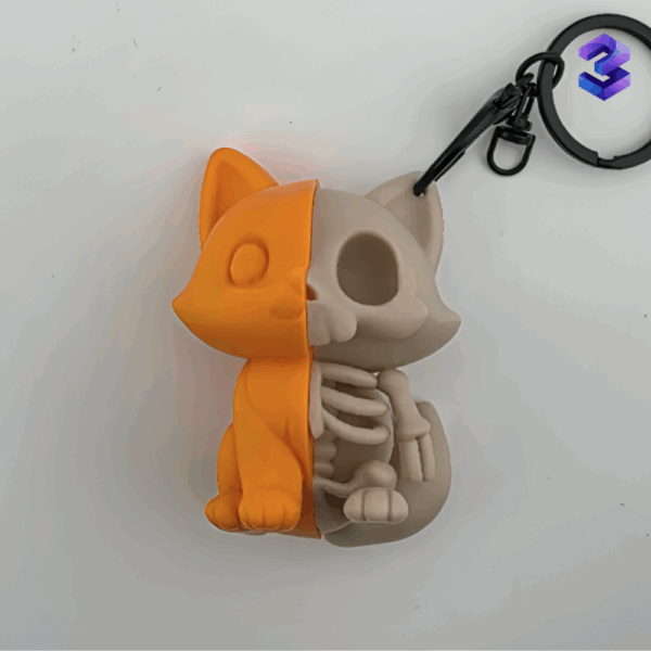 Fox skeleton keychain
