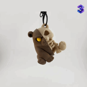 Skeleton Bear Keychain