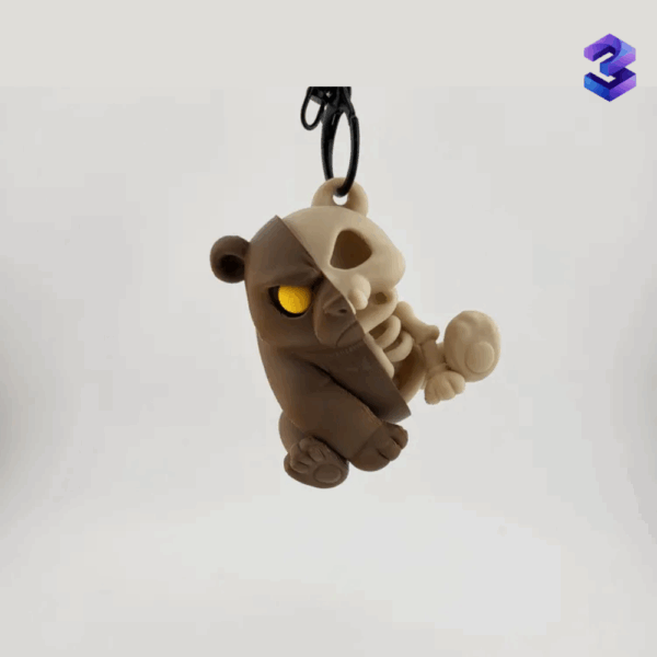 Skeleton Bear Keychain