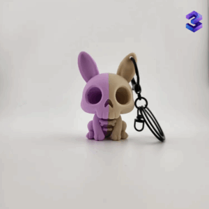 Skeleton Bunny Keychain