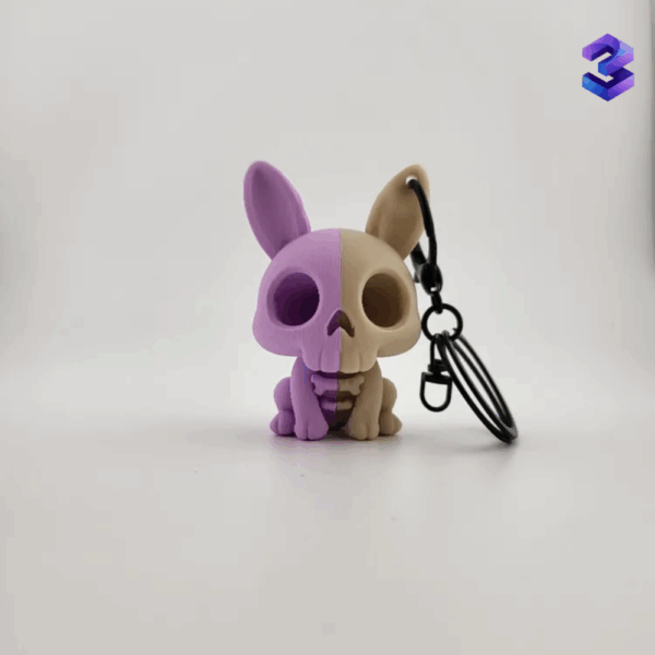 Skeleton Bunny Keychain