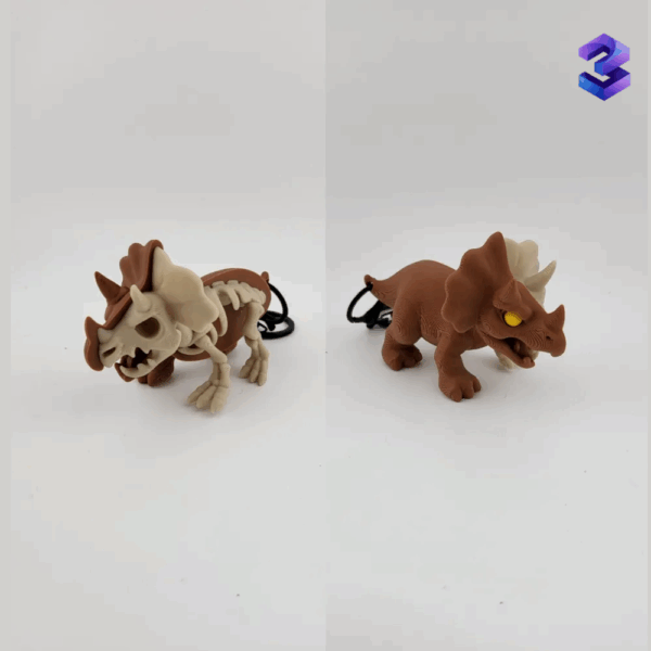 Triceratops Keychain Cute Dinosaur Charm