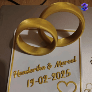 Personalized Wedding Sign with Rings and Date